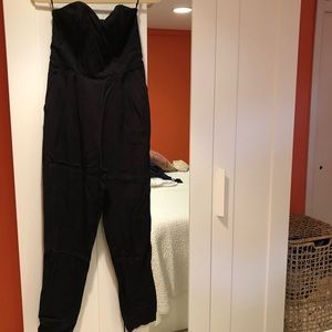Black strapless jumpsuit